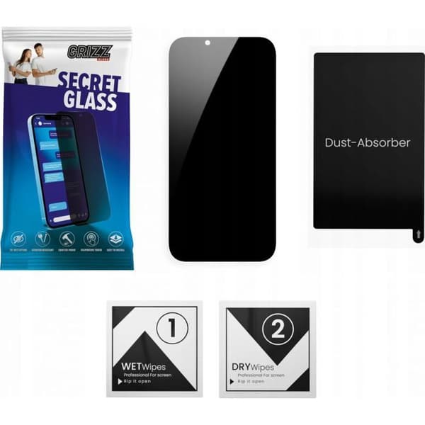 Skyddsglas för telefon - GRIZZGLASS - Ulefone Armor 9e - Integritetsglas - Glas - Svart