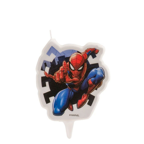 Födelsedagsljus - Spiderman - 2D - Röd - Bordeaux - Festdekoration Rött, Bordeaux