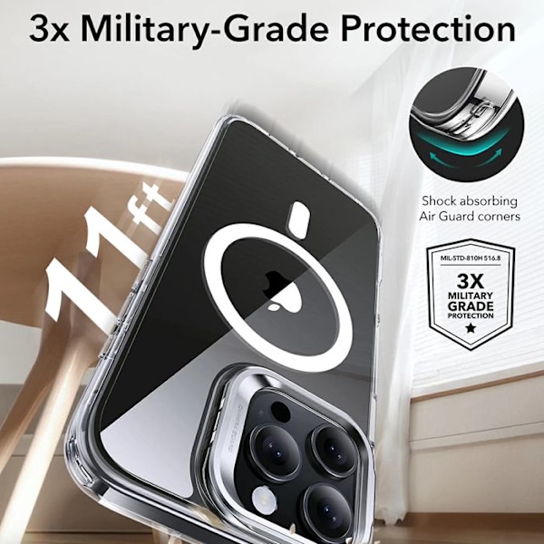 Coque för iPhone 16 Pro Max - ESR Classic Hybrid HaloLock Kickstand - Svart Frostad Frostade Svart