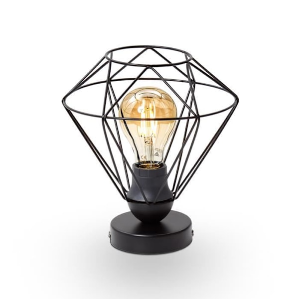 Taklampa - B.K.LICHT - Vintage - Svart metall - E27-sockel - Ø220mm - Höjd 240mm