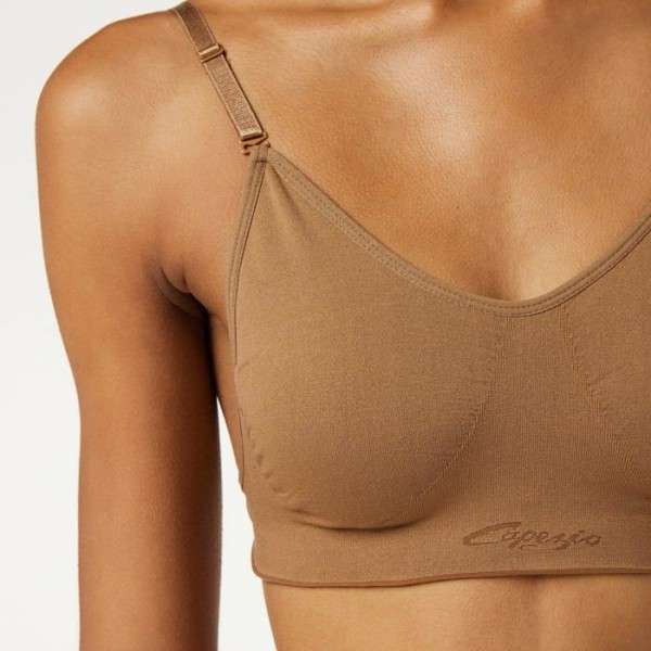 Capezio BH - 3683, 3683-NUDL - Seamless Clear Back BH Dam BH Mocka M