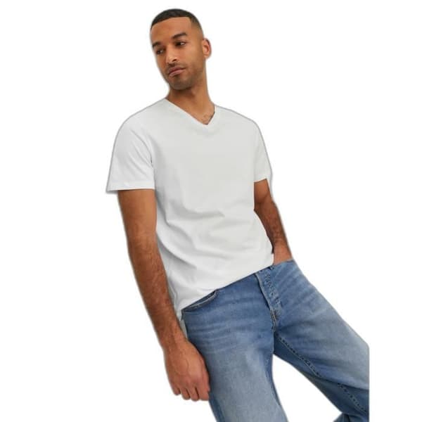 Jack & Jones Organic Basic T-shirt med V-ringad - vit - M Vit XXL