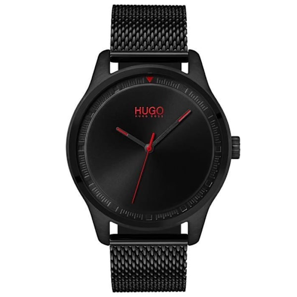 Klocka - HUGO - 49427 - Svart stål - Runt boett 42 mm - Chic Style Svart