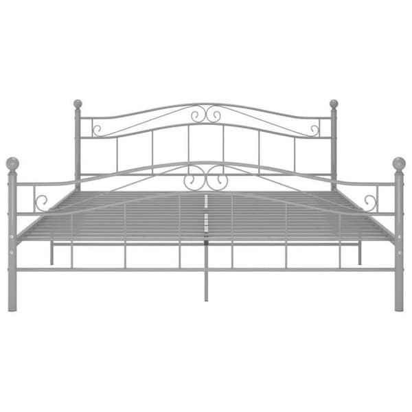 vidaXL Sängram Grå Metall 200x200 cm 325008 Grå