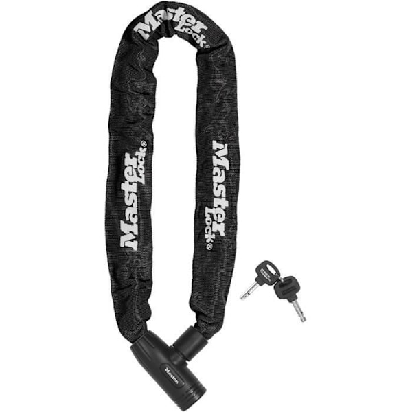 Cykellåskedja - MASTER LOCK - 90 cm lång - Case-härdat stål resistent mot skärning och sågning Svart