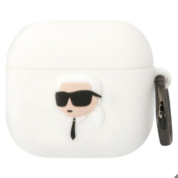 Étui för AirPods 4 Karl Lagerfeld 3D Silikon NFT (vit)