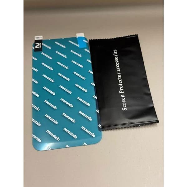 Hybridglas 9H - HELLO CASE - MONSTELO - iPhone 14 Pro Max - Monteringskit 5 delar - Rep Resistant