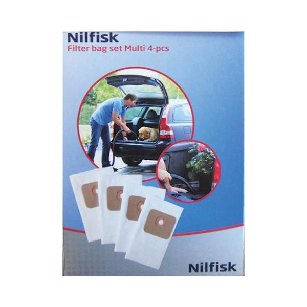 Dammsugarpåsar - NILFISK - 107402336 - 4 non-woven påsar - Flerfärgad - Kompatibel Multi 20/30