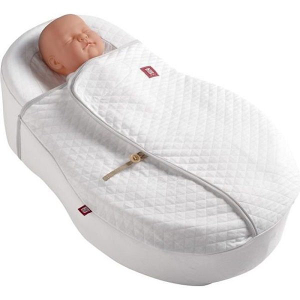 Cocoonacover 2,5 tog babyfilt - RÖTT SLOTT - Vit Quiltad bomullsblomma - Vit