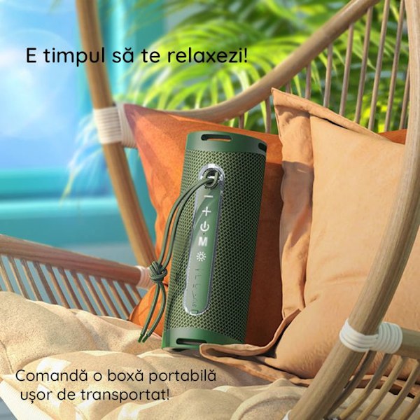 Bärbar Bluetooth-högtalare 5.1, 2x5W - Hoco Dazzling pulse (HC9) - Grön