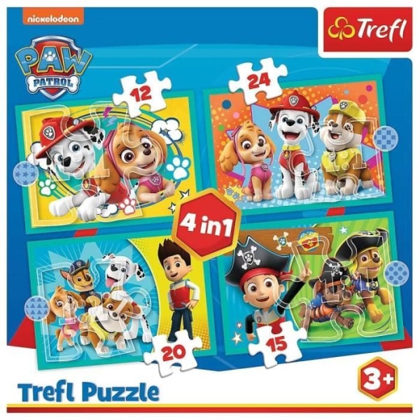 4 i 1 Paw Patrol pussel - TREFL - Happy Dog Patrol crew - För barn från 3 år