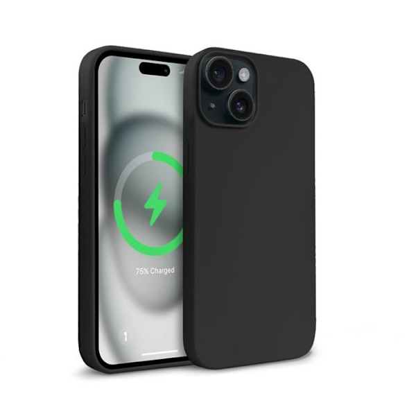 Telefonskal - Crong - Färgad magnetisk skyddsöverdrag - iPhone 15 Plus - Svart - Mjuk - Stötsäker Svart