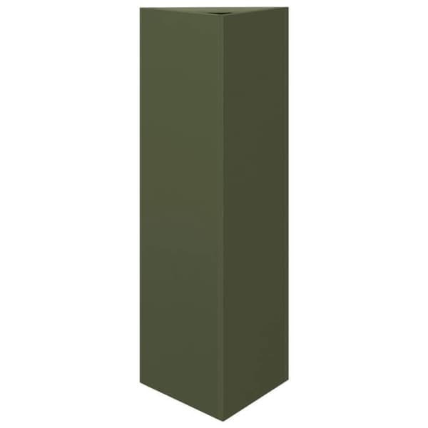vidaXL Triangulär olivgrön kruka 30x26x75 cm stål 851149