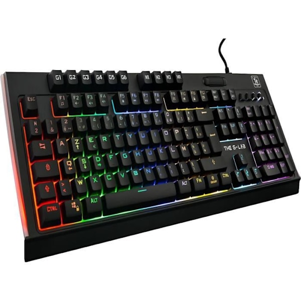 THE G-LAB Gaming KEYZ Tellurium Bakgrundsbelyst tangentbord - Medprogram - Handledsstöd - FR - AZERTY