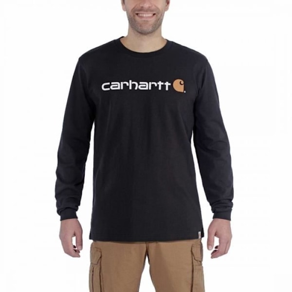 Carhartt - Långärmad T-shirt i bomull med Carhartt®-logga på bröstet - 104107 Svart jag