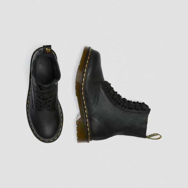 Dr. Martens 1460 Pascal Virginia Läderstövlar - Dam - Svart - Gula sömmar - Luftkuddesula Svart gul 36