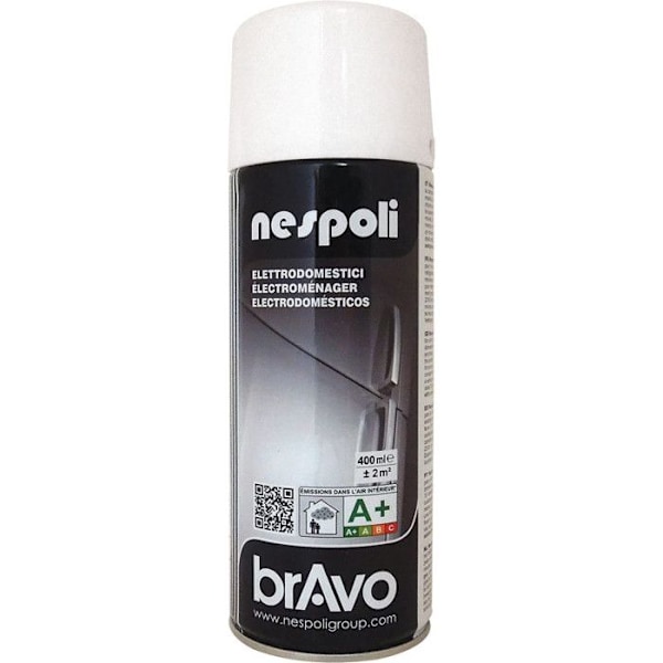 Sprayfärg - NESPOLI - Vit spray för hushållsapparater - 400 ml - Snabbtorkande - Anti-rost Vit