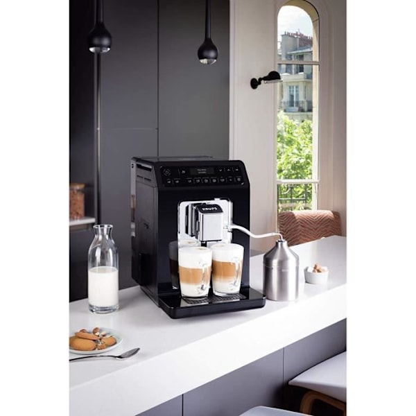 Krups Evidence EA890810 - Automatisk kaffemaskin med "Cappuccino" ångmunstycke - 15 bar - 10 koppar - svart
