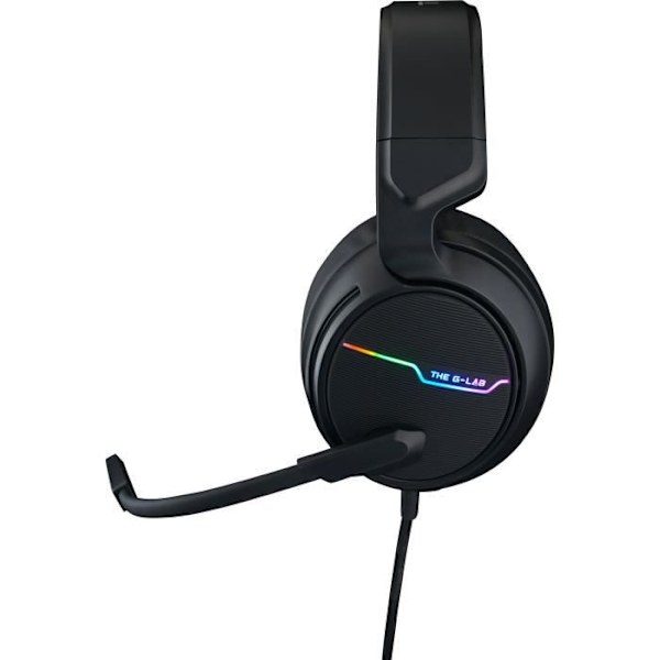 THE G-LAB Korp Thallium Headset med spelmikrofon - 7.1 Digital Sound - PC, PS4-kompatibel