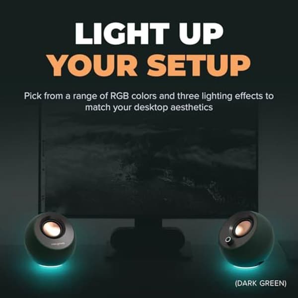 Datorhögtalare 2.0 - Creative - Pebble Pro - USB-C - Bluetooth 5.3 - Anpassningsbar RGB-belysning