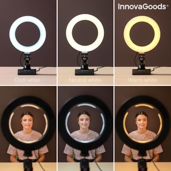 InnovaGoods Led Selfie Ring Light med Lumahoop Hållarklämma