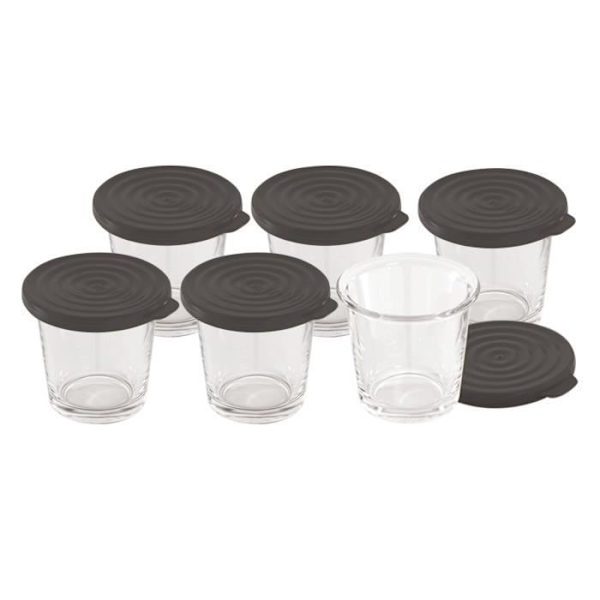 MOULINEX Set med 6 glasburkar med silikonlock, XA606000