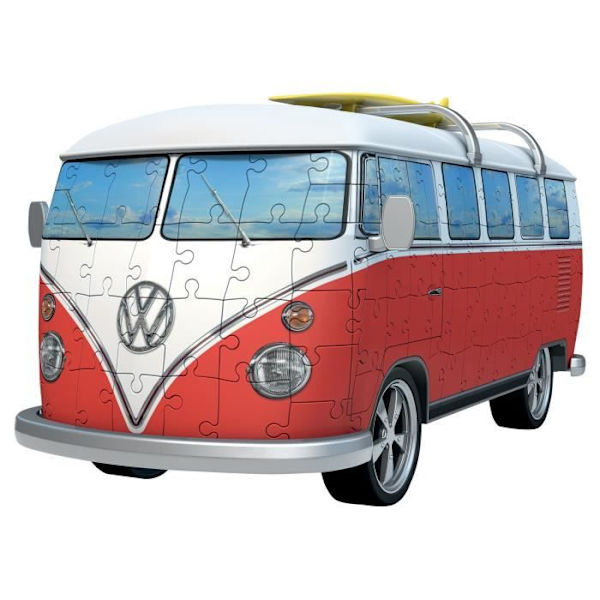 3D Pussel Combi T1 Volkswagen - Ravensburger - 162 bitar - utan lim - Barn 8 år gammal Vitt och rött