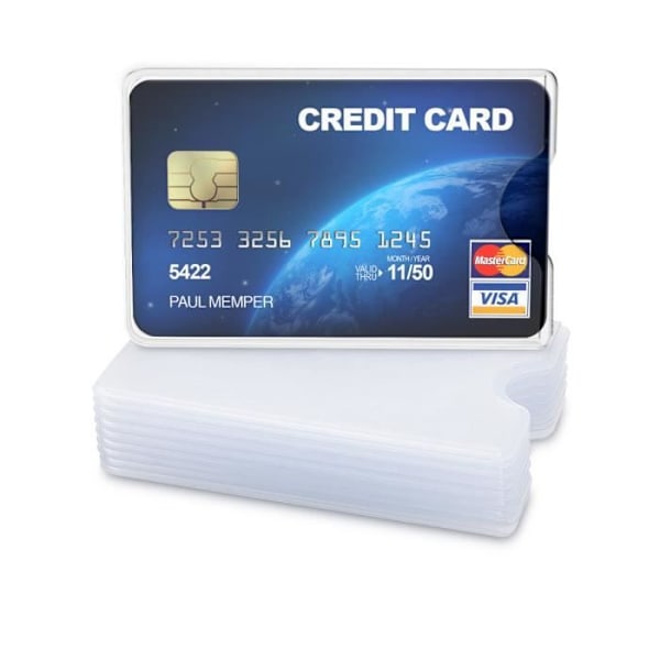 Bankkortfodral - kwmobile - Set om 10 - Styv plast - Transparent - Kreditkortsformat Transparent