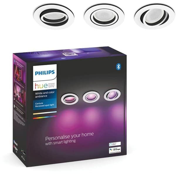 Inbyggd LED-spot - PHILIPS HUE - Centura - 3-pack - vit - GU10 Vit