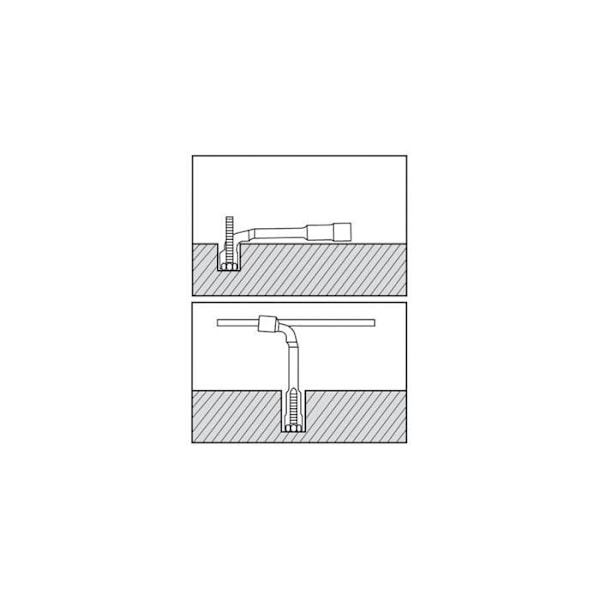 Rörskiftnyckel öppen 12 x 6 kant - 30 mm L. 332 mm
