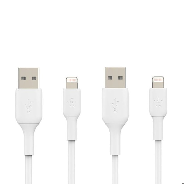 Lightning-kabel - Belkin - USB-A till Lightning - MFi-certifierad - Laddning och synchronisering - Vit