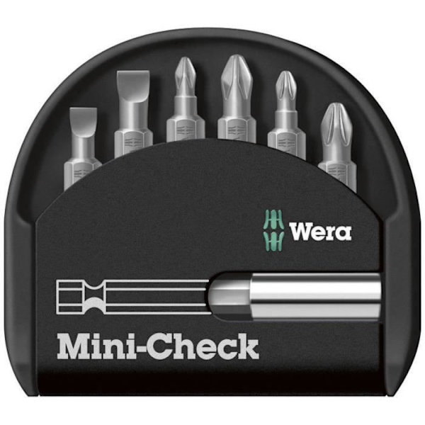 Etui för bitar - Wera - Bit-Check 7 - 6 bitar 25 mm - Universell bitshållare - Kraftig magnet