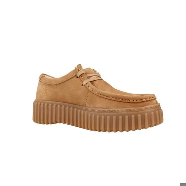 Clarks Torhill Bee dam - skor i ljusbeige läder, textilfoder ljusbrun 39