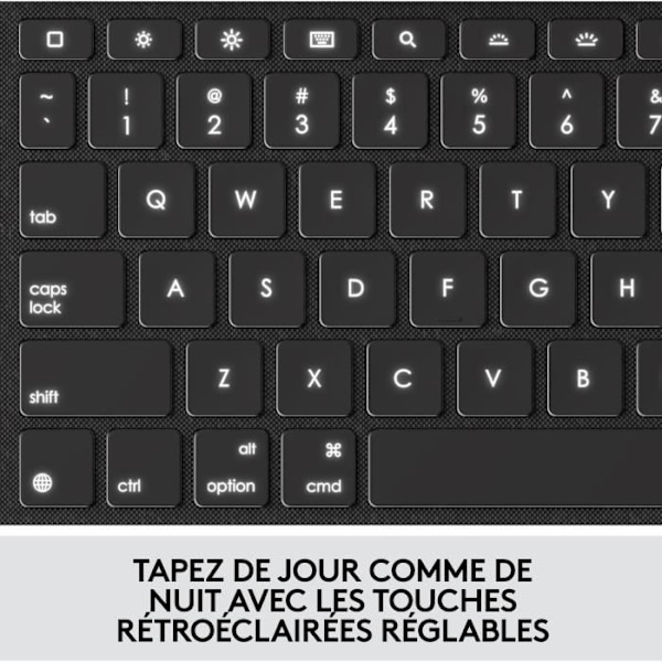 Logitech tablettangentbord Azerty Combo Touch trådlöst tangentbordsfodral för iPad 9:e generationen, 8:e generationen och 7:e generationen Grå