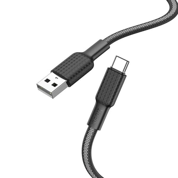 Data kabel - HOCO - Jaeger (X69) - USB-A till USB Type-C - 3A - 1m - Svart / Vit