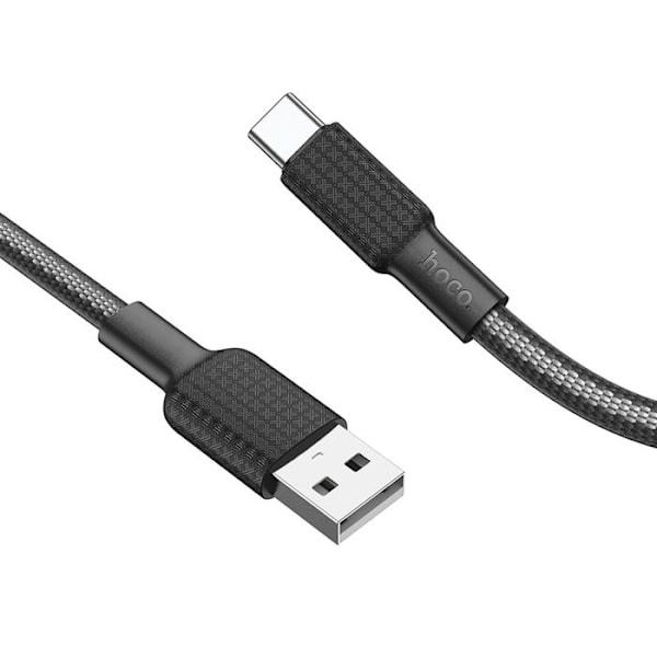 Hoco - Jaeger datakabel (X69) - USB-A till USB Type-C, 3A, 1m - Svart / Vit