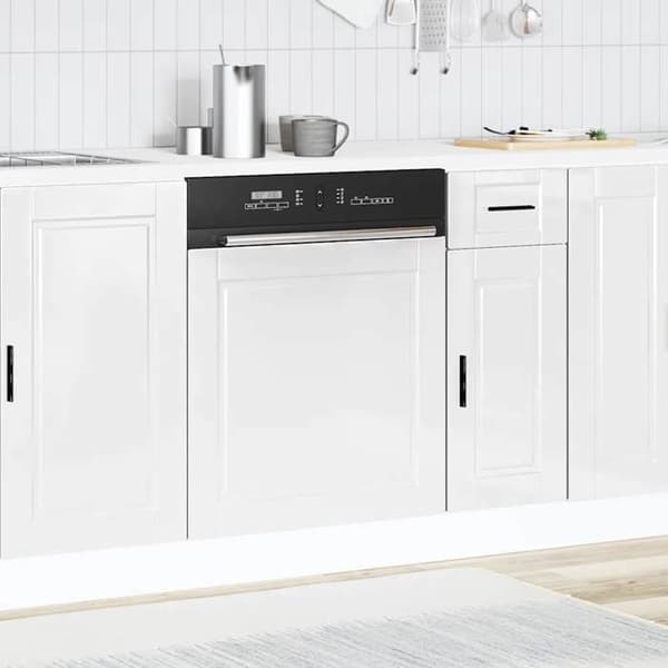 vidaXL Diskbänkspanel Porto vit glans 60x1,5x57 cm 854139