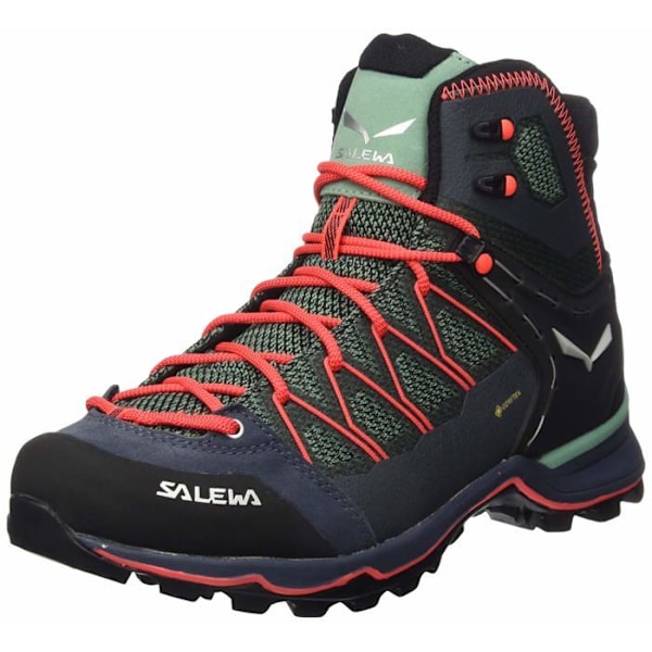 Salewa - 00-0000061360558546 - Dam WS Mountain Trainer Lite Mid Gore-tex höga vandringsskor Fältgrön/Fluo Coral 36