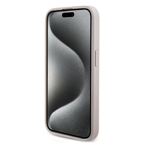 Coque för iPhone 15 Pro Max - Guess 4G Läder MagSafe (GUHMP15XG4G4GFRP) - Rosa rosa