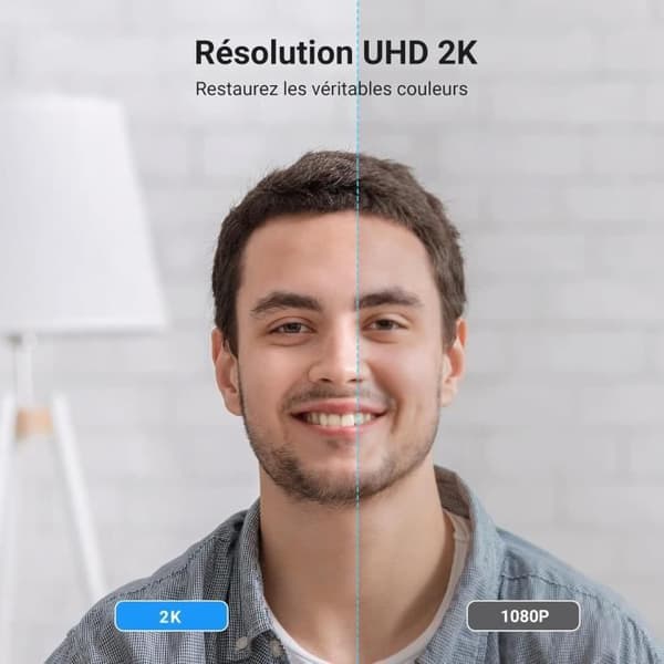 Webbkamera - UGREEN - 2K 30FPS - Mikrofon med brusreducering - Autofokus - Rotation 360°