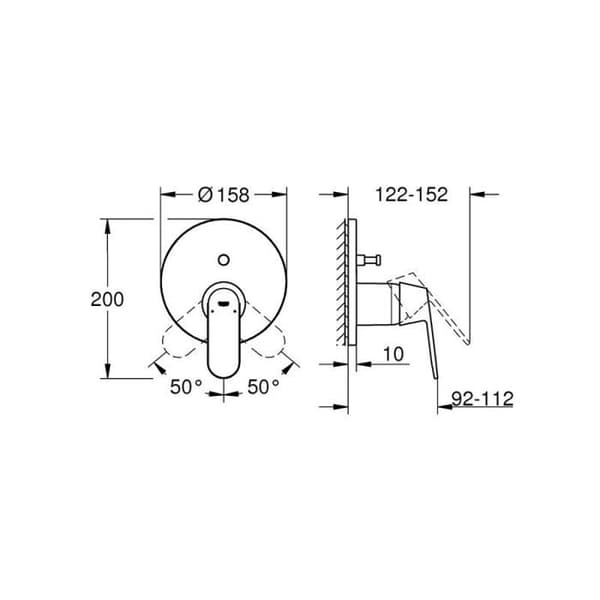 GROHE 24045000 Dold badblandare, krom Krom
