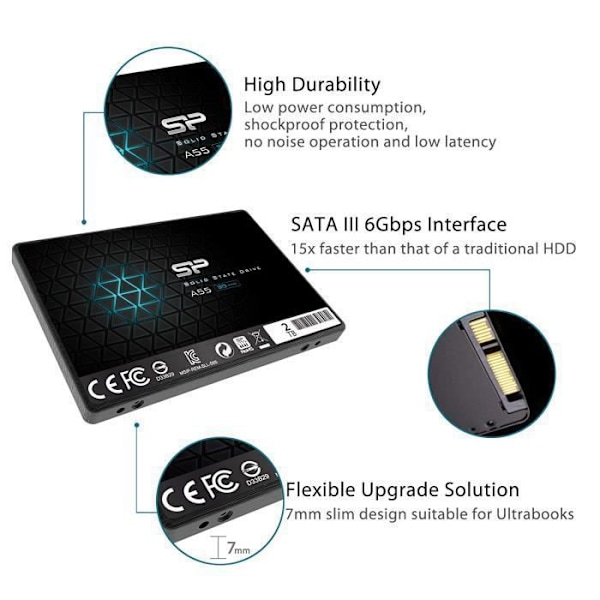 Intern SSD - Silicon Power - Ace A55 2To - SATA III 2.5" 3D NAND