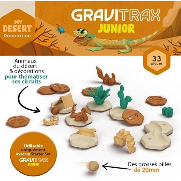 Gravitrax Junior - My Desert expansionsset 33 delar - Marmorbana - Kreativt byggspel - Ravensburger - Från 3 år Flerfärgad