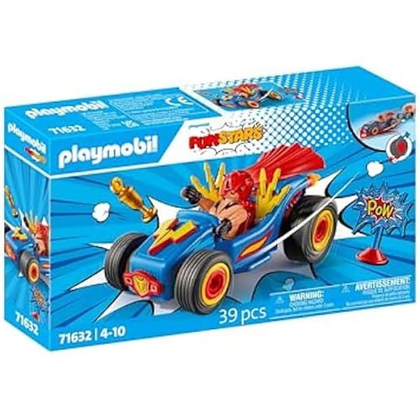 Playmobil - 71632 - Funstars Wrestler and Kart - 39 stycken - Tillbehör ingår - För barn från 4 år och uppåt Flerfärgad