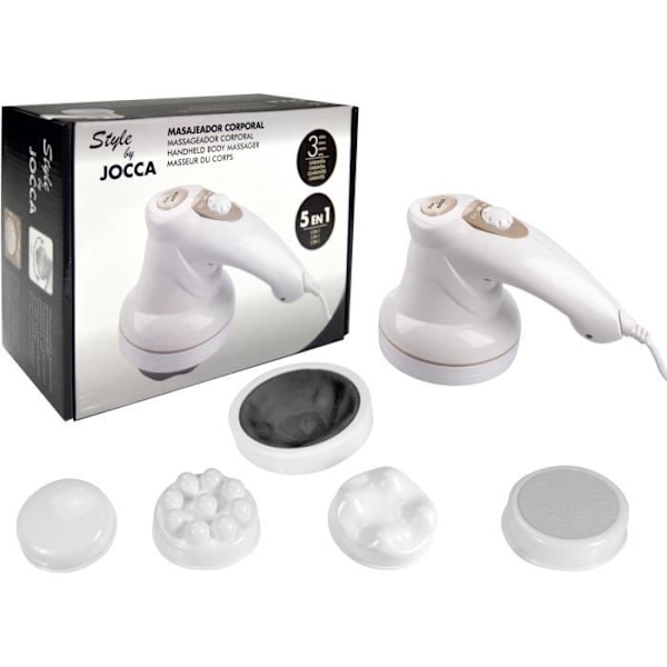 Multifunktions kroppsmassager - JOCCA - 6017 - 28 W - 5 huvuden ingår - Vit Vit