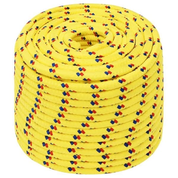 152621 vidaXL Båtkabel Gul 14 mm 25 m Polypropen gul