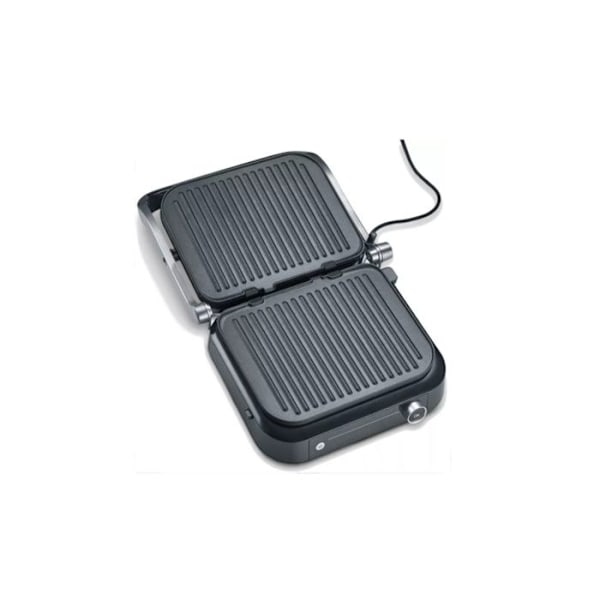 Kontaktgrill - SEVERIN - Pro - 7 automatiska program - Non-stick plattor - 2000 Watt Silverfärg
