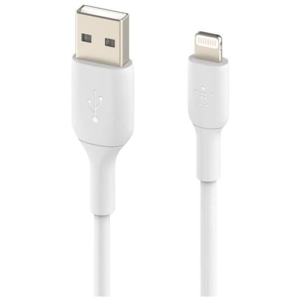 Lightning-kabel - Belkin - USB-A till Lightning - MFi-certifierad - Laddning och synchronisering - Vit