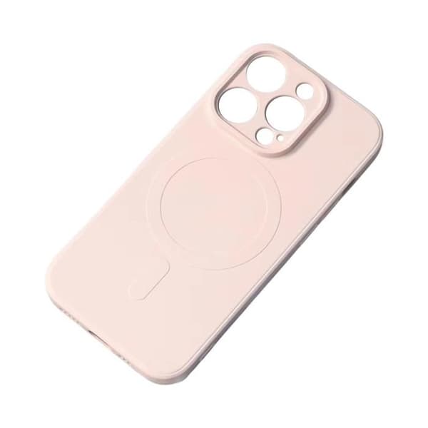 Siliconfodral med MagSafe för iPhone 15 Plus, färg kräm