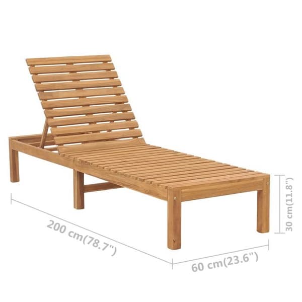 vidaXL Chaise longue i solid teakträ 316171